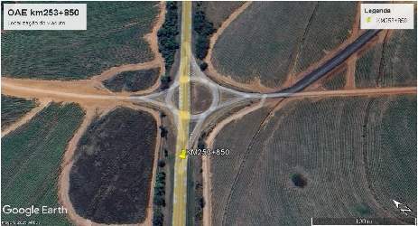 Localização da OAE a ser construída no Km 253+850.